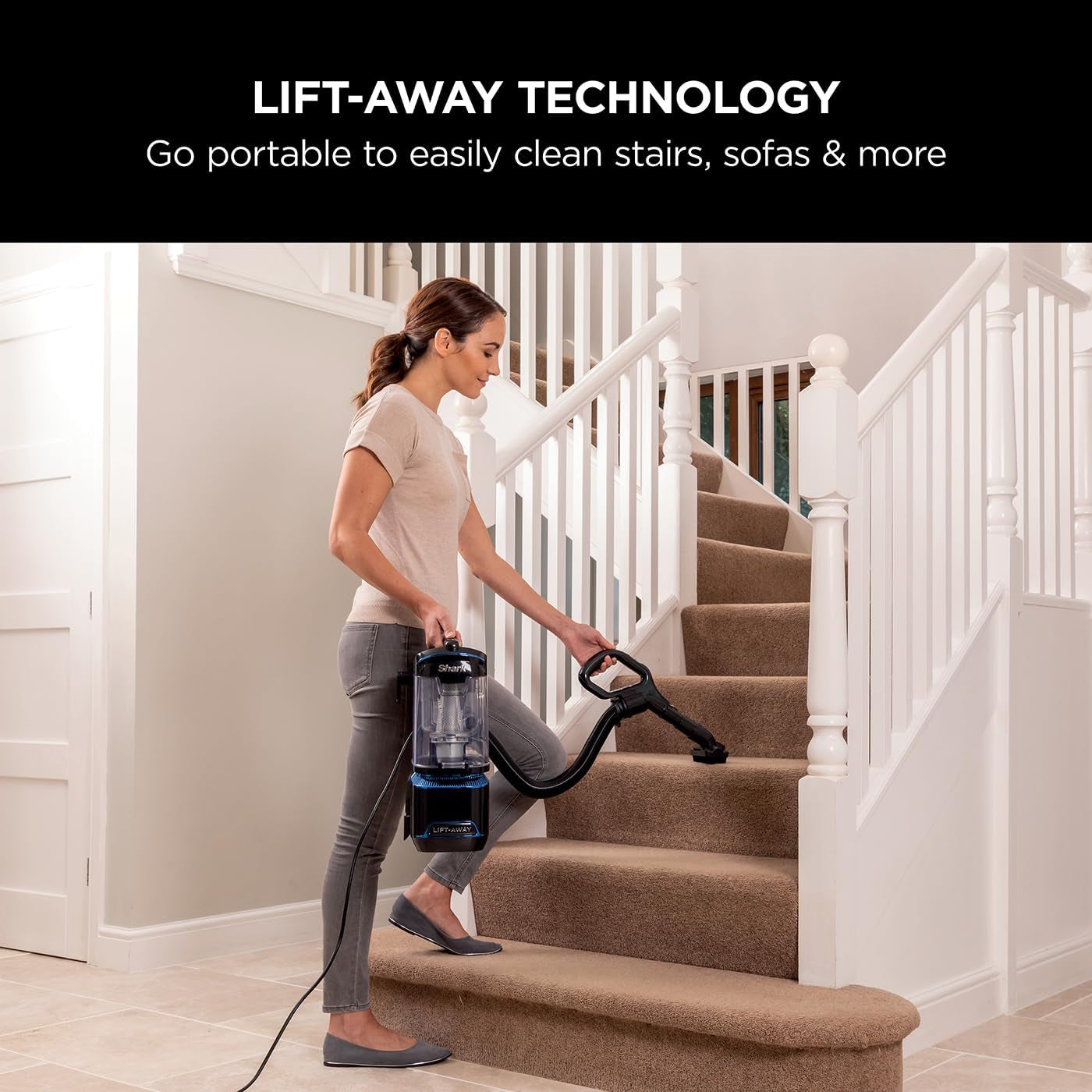 Corded Upright Vacuum Cleaner 1.1L with Lift-Away Technology, LED Headlights, Anti-Allergen, 8M Cord, 750W, Crevice, Multi-Surface Tools