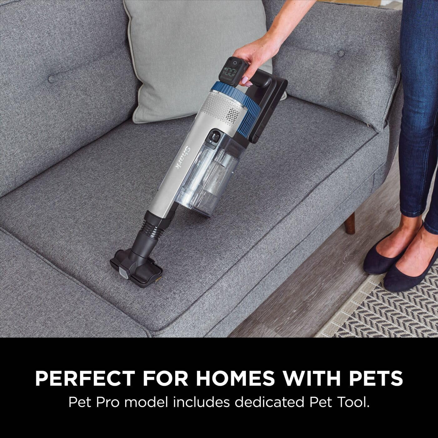 Cordless Pet Pro Stick Vacuum Cleaner with anti Hair Wrap Plus, Clean Sense IQ, Duoclean, 60Min Run-Time, Removable Battery, 4 Tools