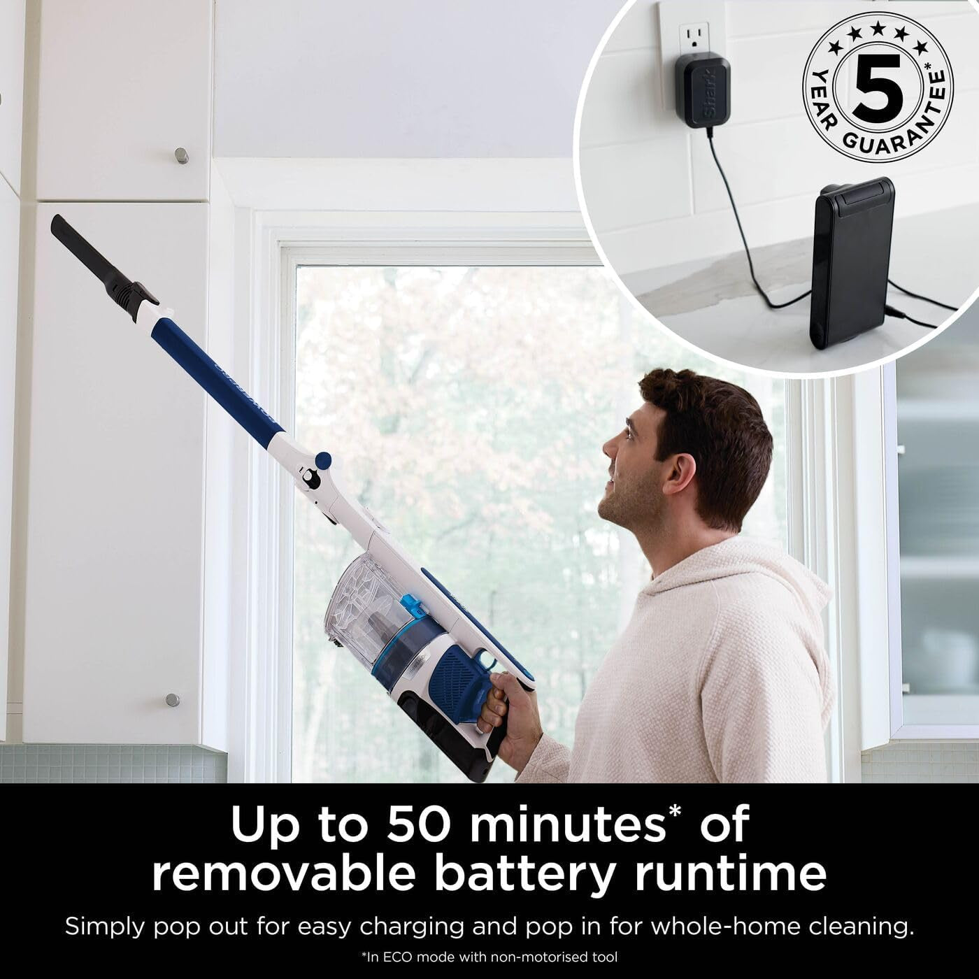 Cordless Stick Vacuum Cleaner, Lightweight, Floor Detect Technology, Anti-Hair Wrap Technology, Anti-Allergen Complete Seal