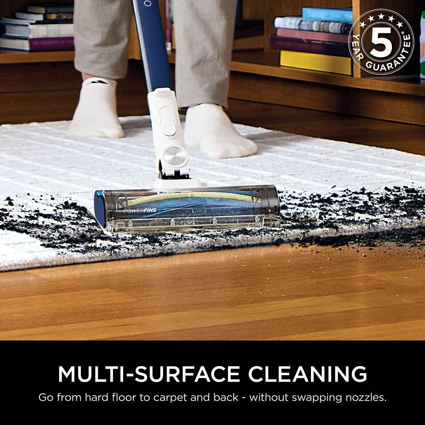 Cordless Stick Vacuum Cleaner, Lightweight, Floor Detect Technology, Anti-Hair Wrap Technology, Anti-Allergen Complete Seal