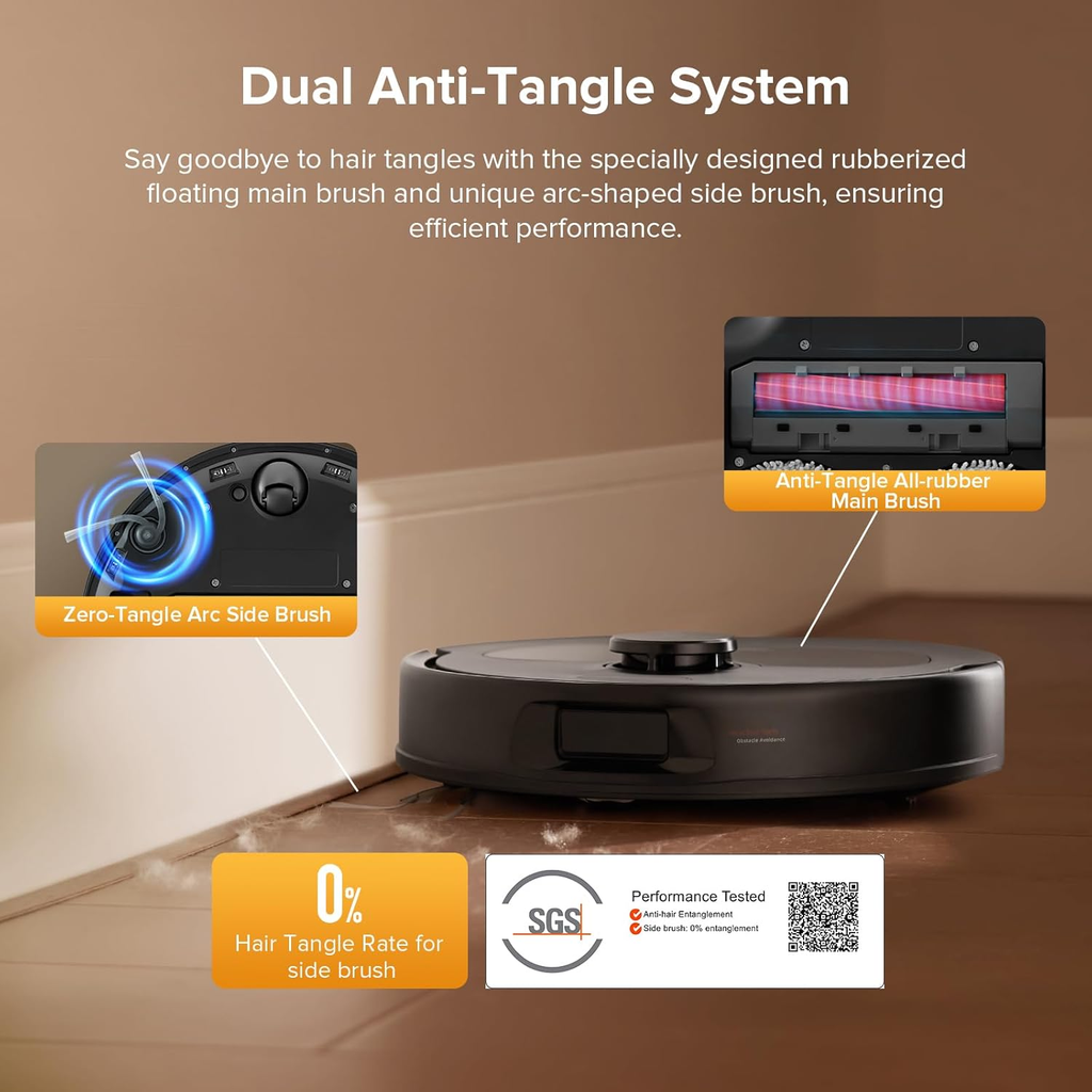 Robot Vacuum Cleaner with Mop, 10,000Pa Suction, Upgraded from Qrevo S, Dual Anti-Tangle Brushes, Smart Obstacle Avoidance