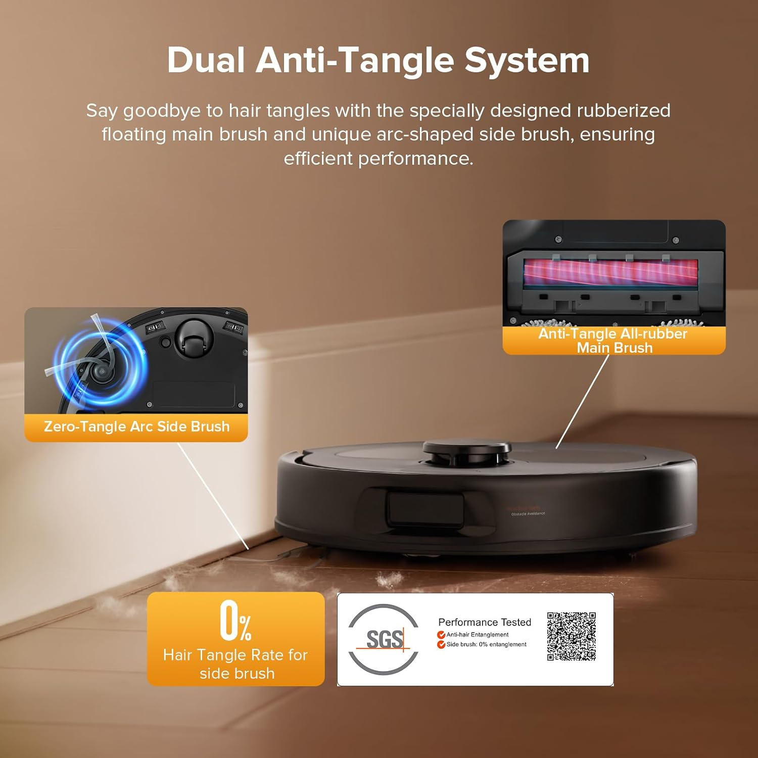 Robot Vacuum Cleaner with Mop, 10,000Pa Suction, Upgraded from Qrevo S, Dual Anti-Tangle Brushes, Smart Obstacle Avoidance