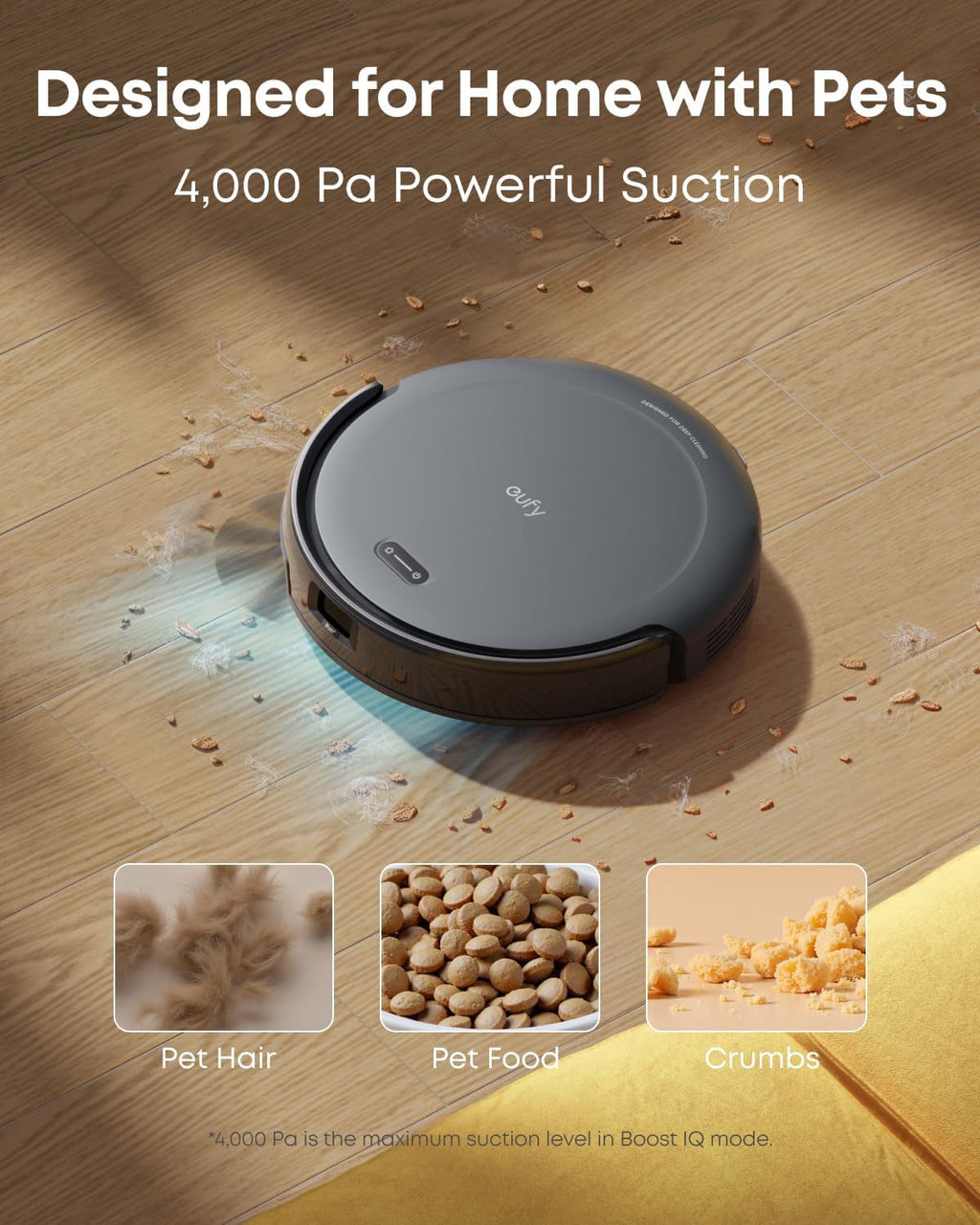 Robot Vacuum C10 with Self Empty Station, 4,000Pa, 2.85-Inch Ultra-Slim Body, up to 60 Days of Hands Free Cleaning,Carpet Cleaning