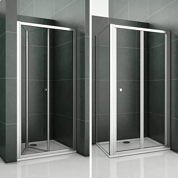 Aica Bi fold Pivot Shower Door Enclosure and Tray Walk in Glass Screen Cubicle