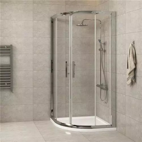 Quadrant Shower Enclosure Sliding Walk in Corner Cubicle Screen Door 6mm Glass