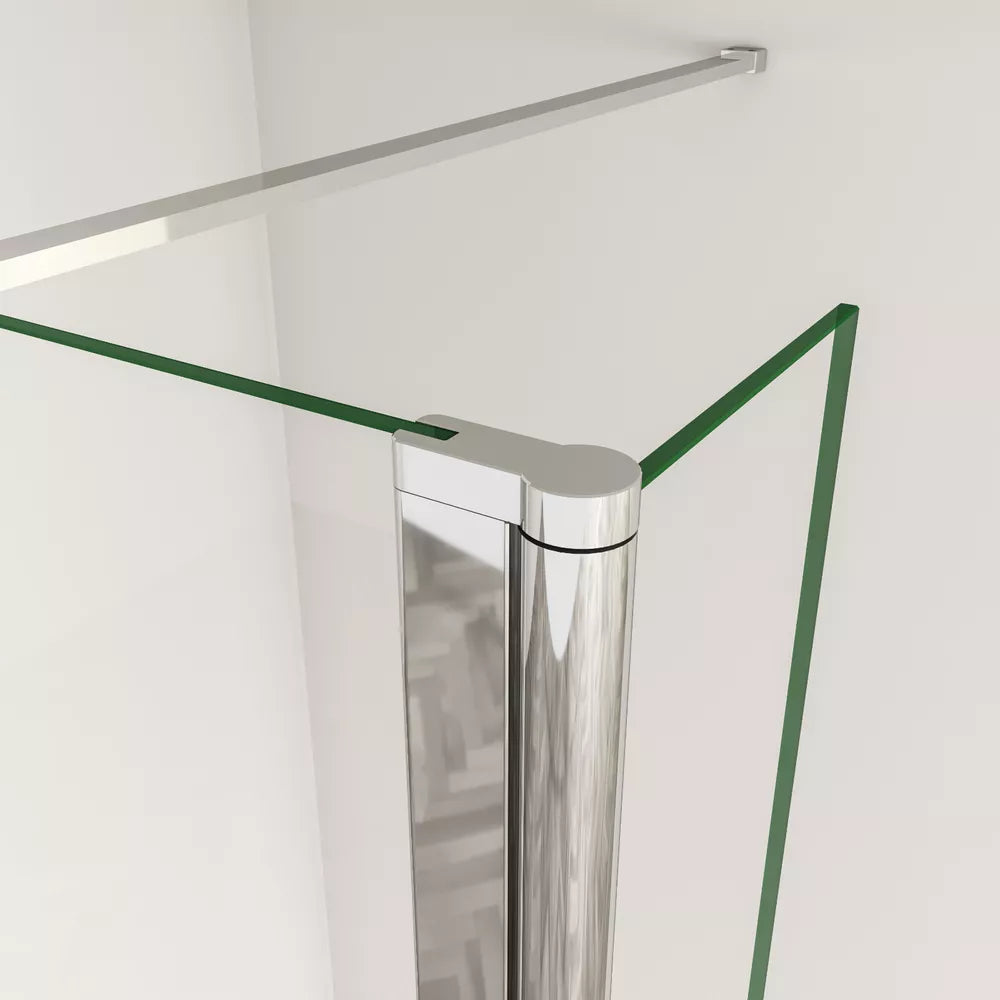 Wet Room Shower Screen With Flipper Walk In Enclosure NANO Easy Clean 8mm Glass