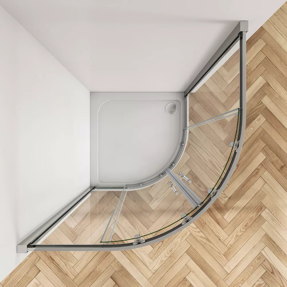 Quadrant Shower Enclosure  Walk In Corner Cubicle Glass Screen Door and Tray