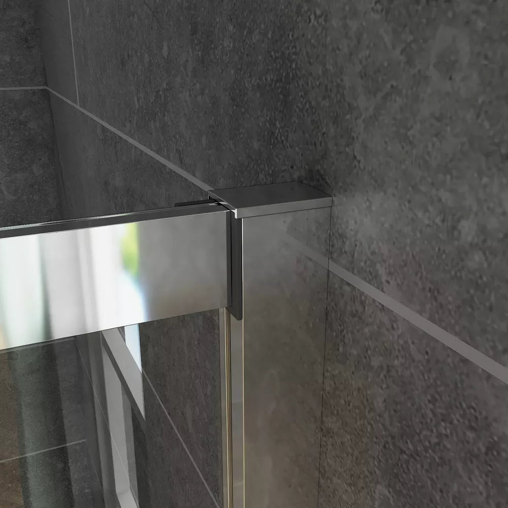Corner Entry Shower Enclosure Walk in Cubicle Sliding Glass Door and Shower Tray