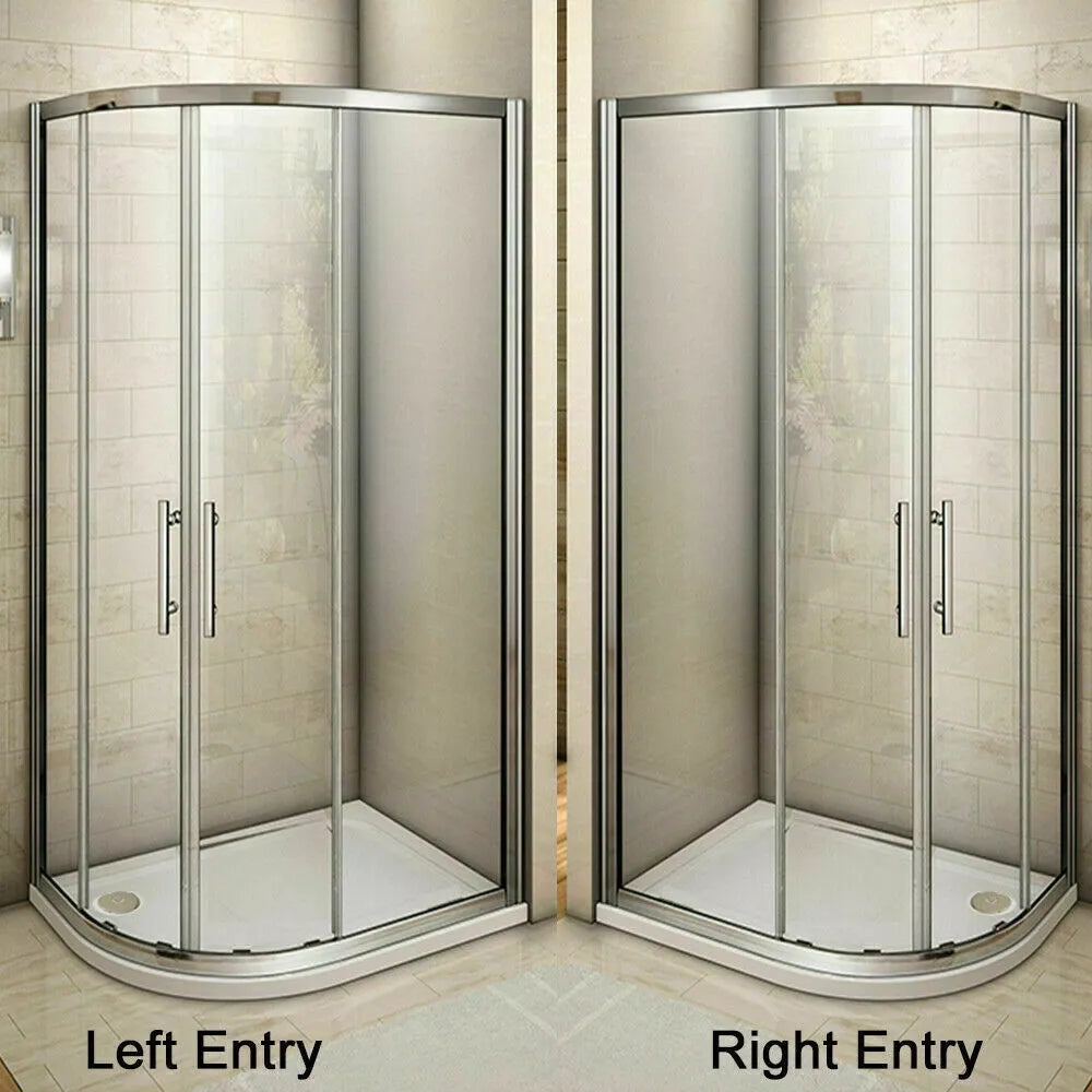 Offset Quadrant Shower Enclosure Corner Cubicle Door and Tray-800/900/1000/1200