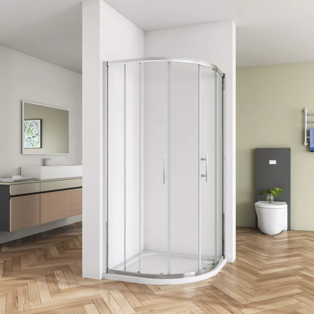 Quadrant Shower Enclosure  Walk In Corner Cubicle Glass Screen Door and Tray