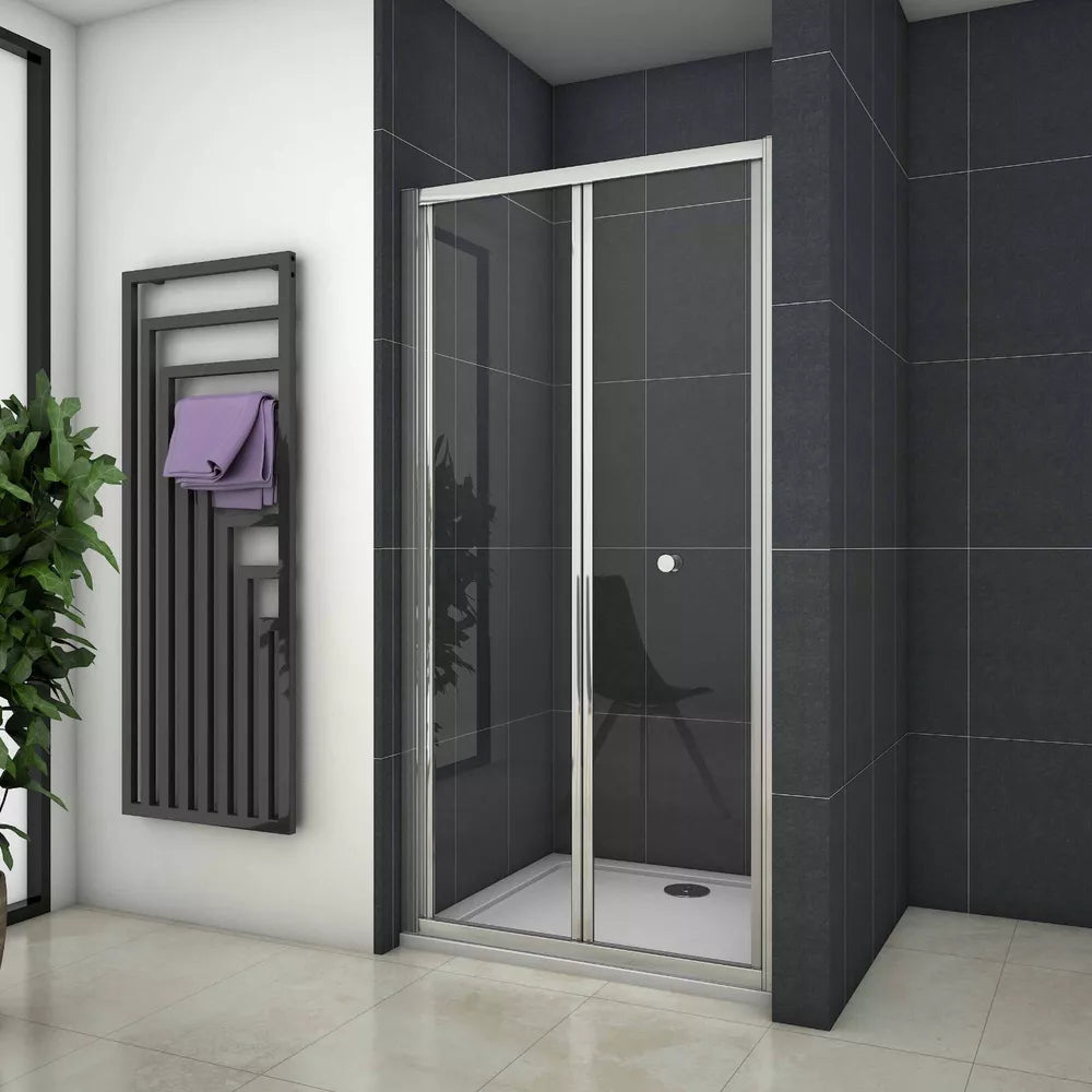 Pivot Bifold  Shower Enclosure Door Glass Screen Walk In Cubicle Panel & Tray