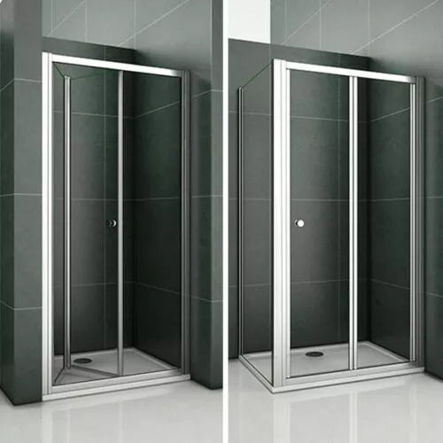 Aica Bi fold Pivot Shower Door Enclosure and Tray Walk in Glass Screen Cubicle