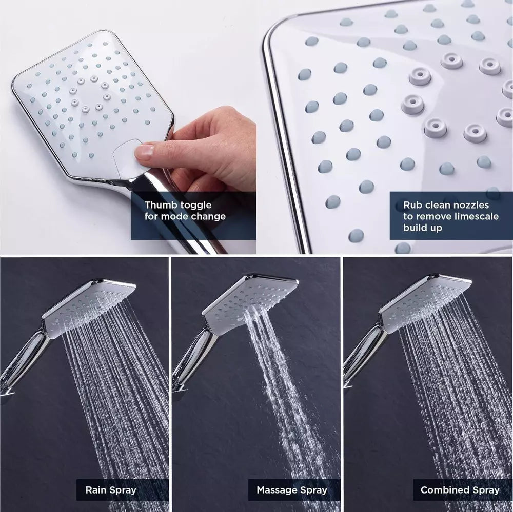 Bristan Craze Bar Mixer Shower with Dual Shower Heads-Black-Chrome