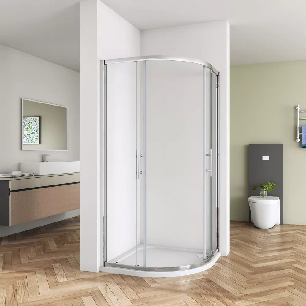 Quadrant Shower Enclosure  Walk In Corner Cubicle Glass Screen Door and Tray