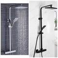 Bristan Craze Bar Mixer Shower with Dual Shower Heads-Black-Chrome