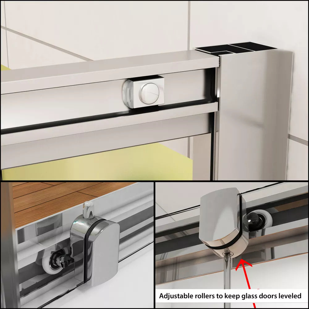 Quadrant Shower Enclosure Sliding Walk in Corner Cubicle Screen Door 6mm Glass