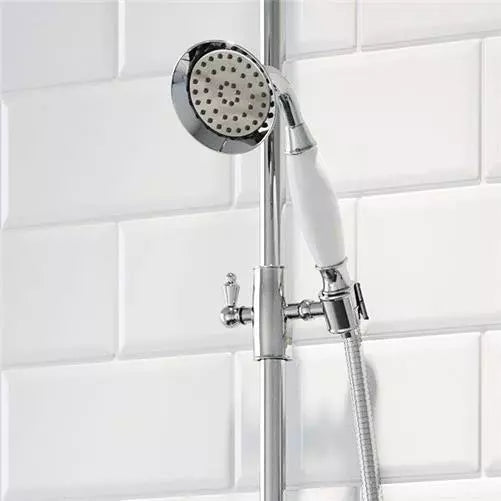 Traditional Thermostatic Shower Mixer Crosshead Valve Retro Round Drench Chrome