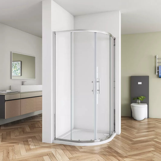Quadrant Shower Enclosure  Walk In Corner Cubicle Glass Screen Door and Tray