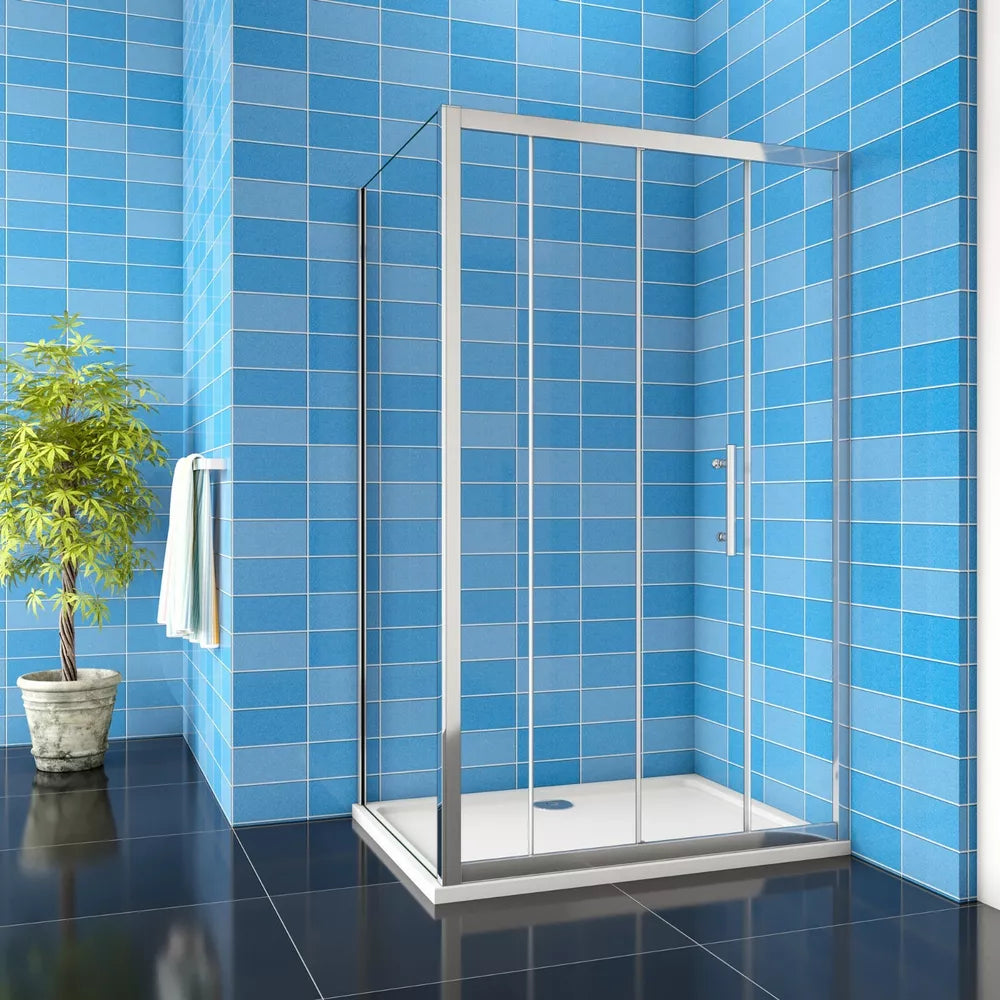 Shower Enclosure Walk In Sliding Door Cubicle Side Panel and Tray 8mm NANO Glass