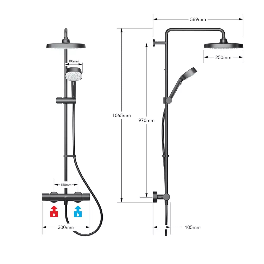 Mira Relate ERD Dual Thermostatic Bar Mixer Shower with Adjustable & Fixed Head