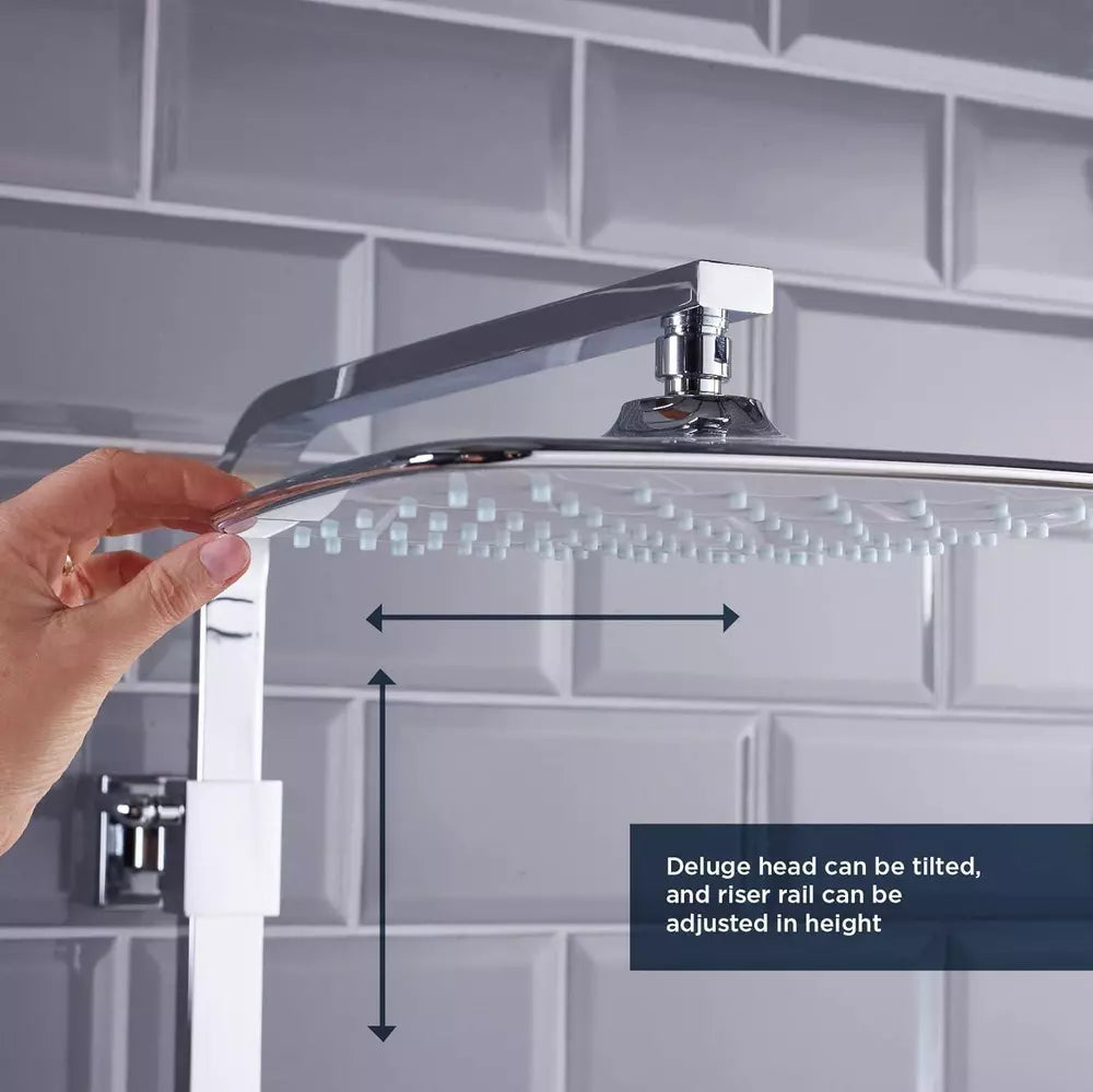 Bristan Craze Bar Mixer Shower with Dual Shower Heads-Black-Chrome