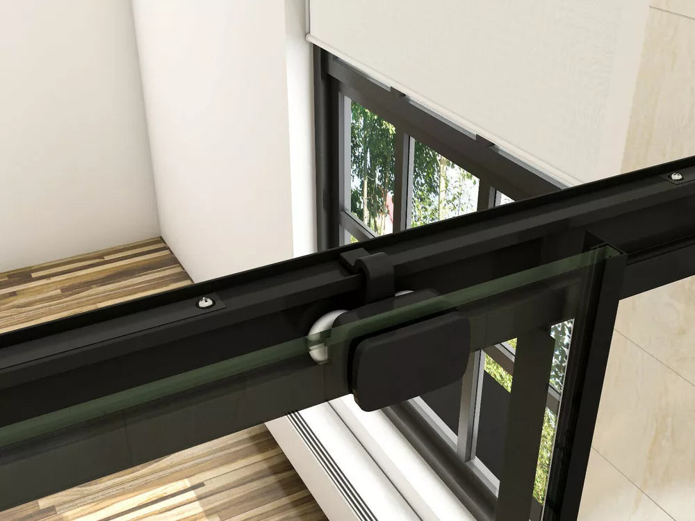 Black Frame Sliding Shower Enclosure Door Cubicle SidePanel NANO Glas and Tray