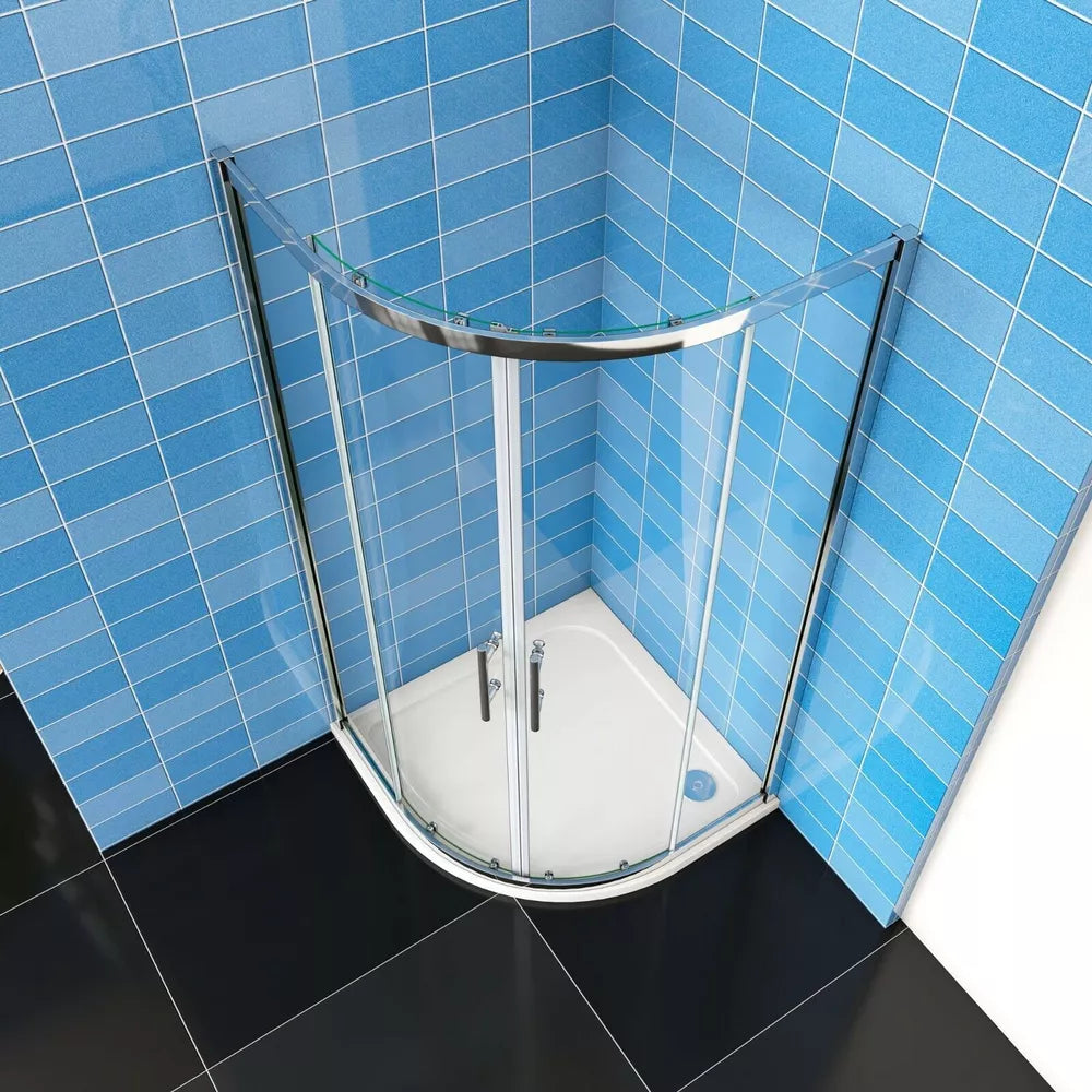 Quadrant Shower Enclosure Walk In Corner Cubicle 6mm Glass Screen Door and Tray