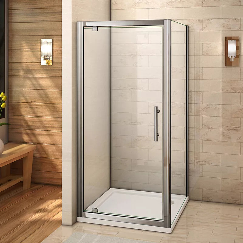 Aica Bi fold Pivot Shower Door Enclosure and Tray Walk in Glass Screen Cubicle