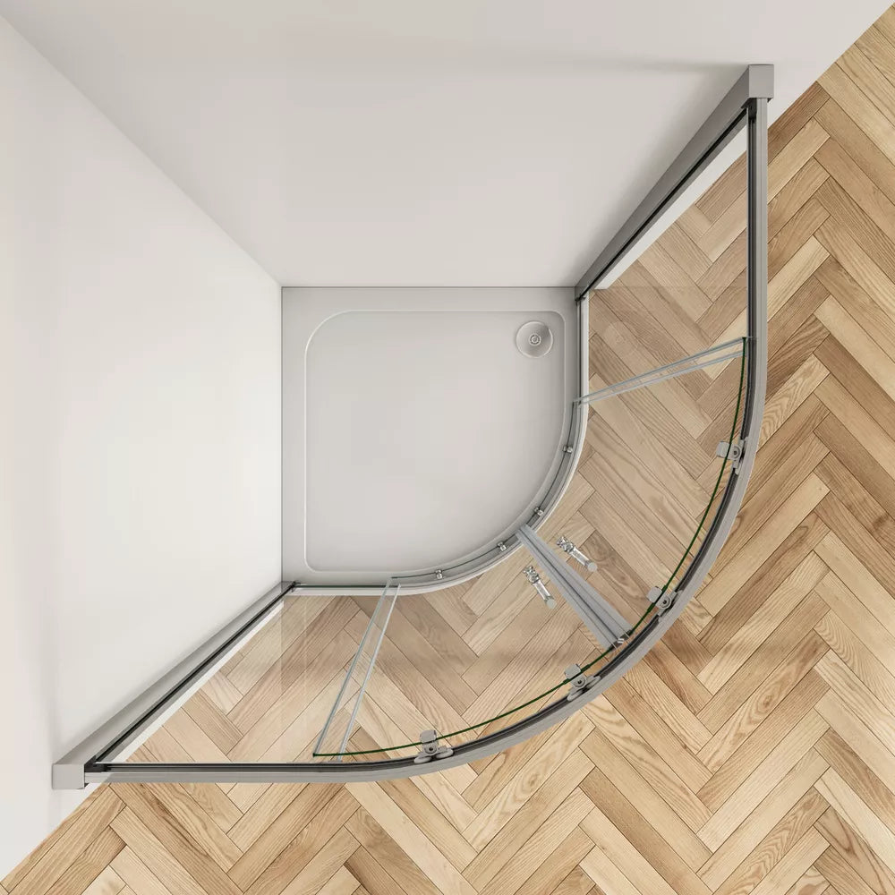 Quadrant Shower Enclosure  Walk In Corner Cubicle Glass Screen Door and Tray