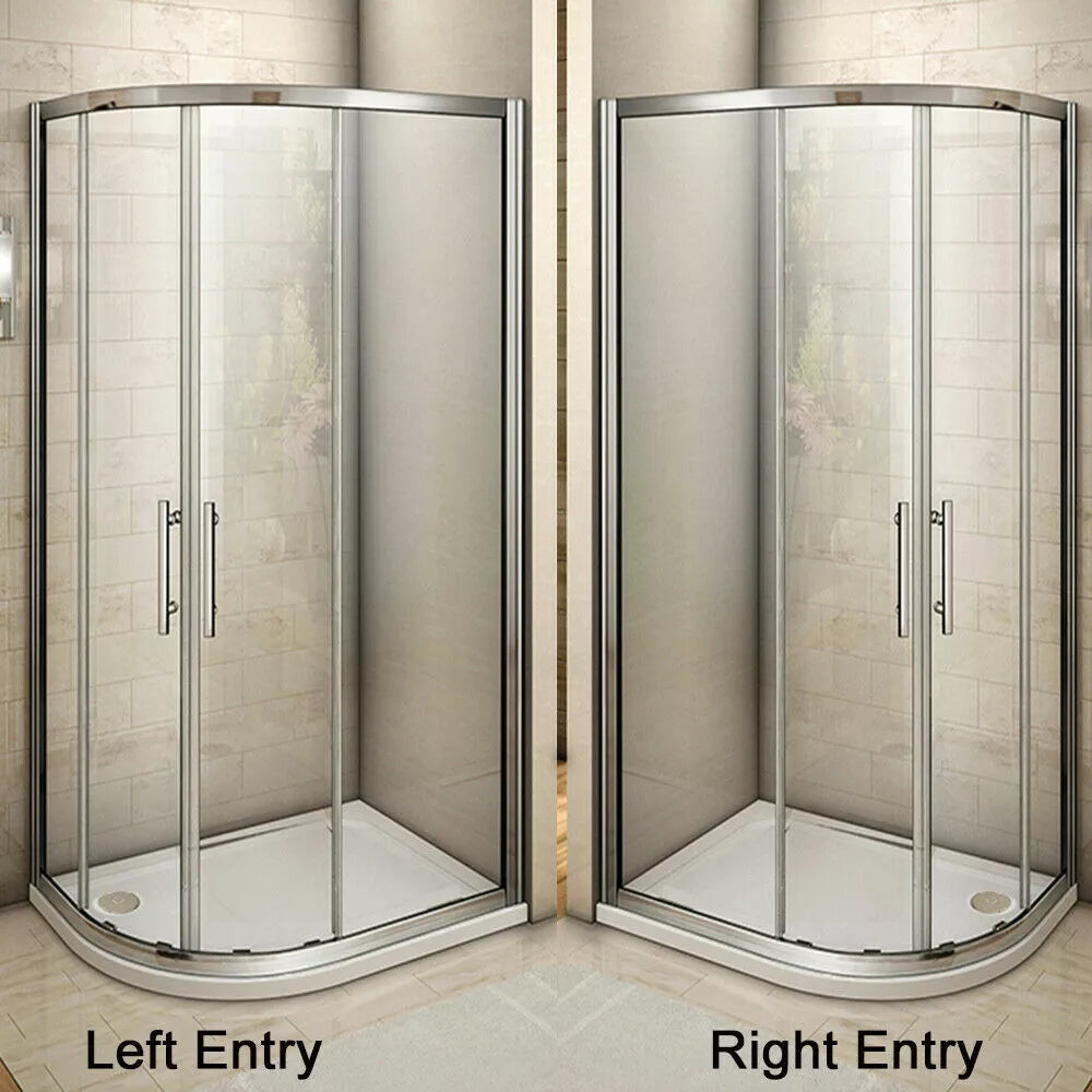 Offset Quadrant Shower Enclosure Corner Cubicle Door and Tray-800/900/1000/1200